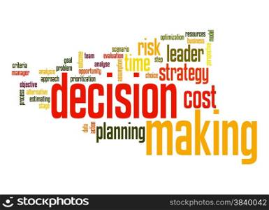 Decision marking word cloud