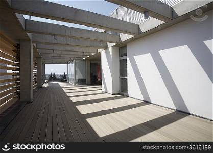 Deck of modern apartment building