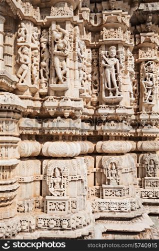 Decor of Ranakpur Temple in Rajasthan, India