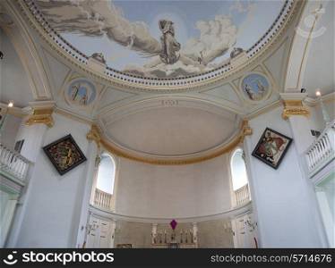 Decorated Baroque church interior, Dorset, England.
