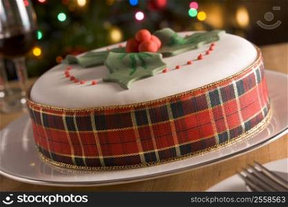 Decorated Christmas Fruit Cake