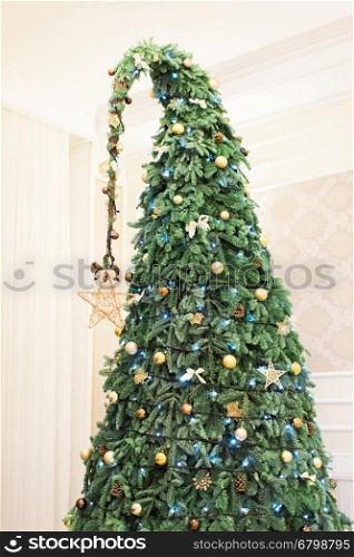Decorated Christmas Tree. Winter Holidays.