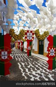 decorated street,Redondo village,south of Portugal