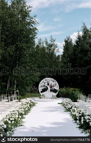 decoration and decoration of an outdoor wedding ceremony. outdoor wedding ceremony.decoration and decoration of an outdoor wedding ceremony