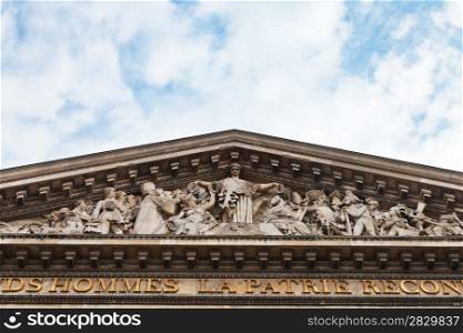 decoration of pediment of Pantheon, Paris