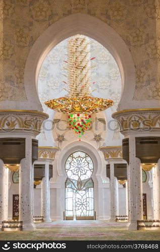 Decoration of Sheikh Zayed Mosque. Abu Dhabi, United Arab Emirates