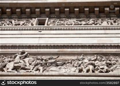 decoration of upper frieze of Triumphal Arch in Paris