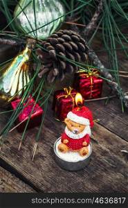 decorations for Christmas. Retro Christmas decorations and toys for the Christmas season