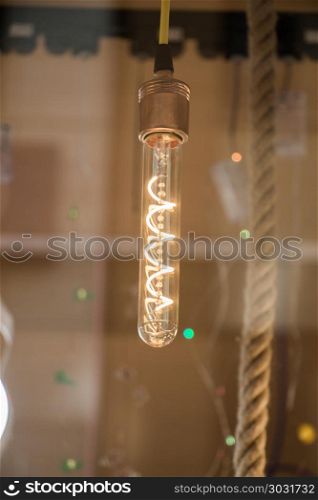 Decorative antique edison style light bulbs. Decorative antique edison style filament light bulbs hanging