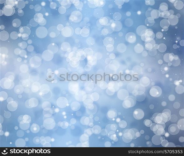Decorative Christmas background of bokeh lights and stars