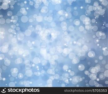 Decorative Christmas background of bokeh lights and stars