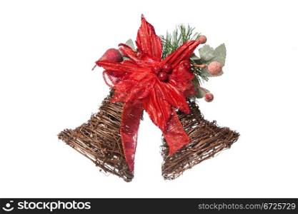 Decorative christmas bells, isolated on white