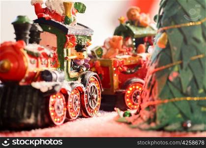 decorative christmas toys - tree and train