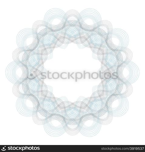 Decorative Circle Wave Frame Isolated on White Background. Decorative Frame