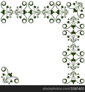 Decorative corner design with stylized floral elements