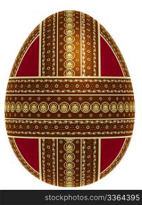 Decorative egg with three ornamental strips, 3d illustration