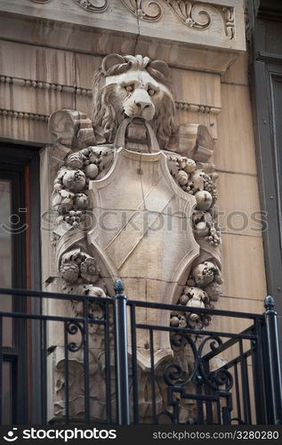 Decorative exterior wall on a bulilding in Boston, Massachusetts, USA