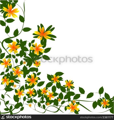 Decorative floral border over white background