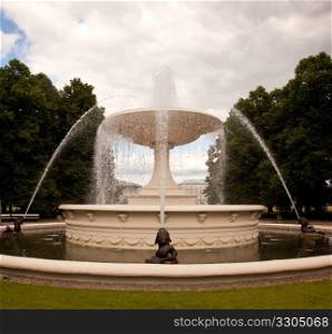 Decorative fountain the the gardens of Ogrod Saski in Warsaw in Poland