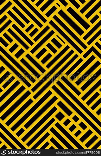 Decorative geometric yellow and  black background design 3d illustrated