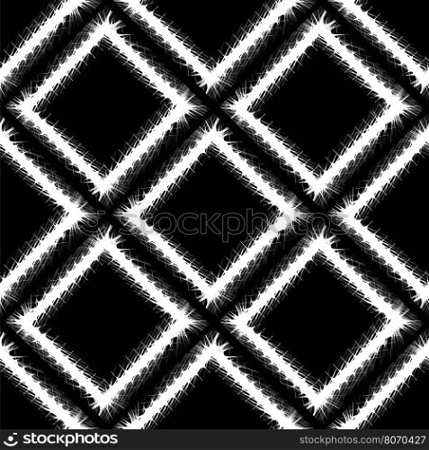Decorative Grunge White Frame Seamless Pattern. Decorative Grunge White Frame Seamless Pattern on Black Background