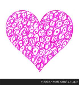 Decorative heart with abstract pattern on white background