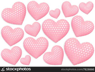 Decorative hearts on white background