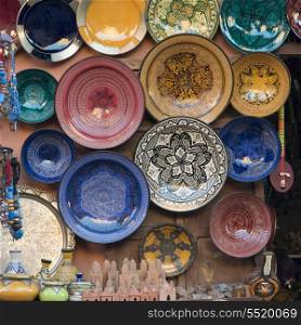 Decorative Painted Ceramic ware for sale, Medina, Marrakesh, Morocco