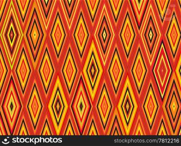 Decorative pattern with colored rhomboid shapes