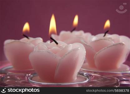 Decorative pink candles