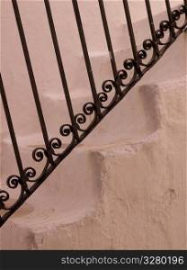 Decorative rail on staircase in Mykonos Greece