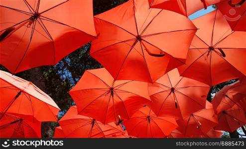Decorative Red Parasol Sunshade Ceiling