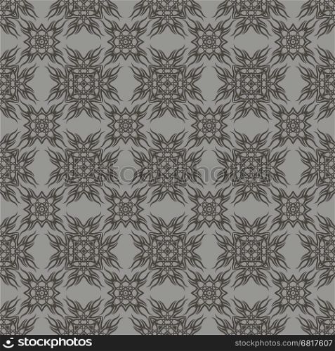 Decorative Retro Seamless Pattern. Ornamental Grey Background. Decorative Retro Grey Seamless Pattern