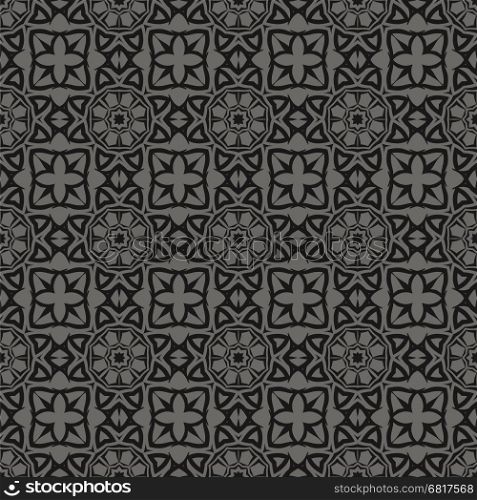 Decorative Retro Seamless Pattern. Ornamental Grey Background. Decorative Retro Seamless Grey Pattern