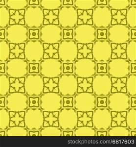Decorative Retro Seamless Pattern. Ornamental Yellow Background. Yellow Decorative Retro Seamless Pattern