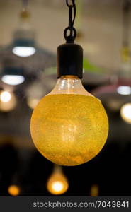 Decorative style filament light bulbs in view