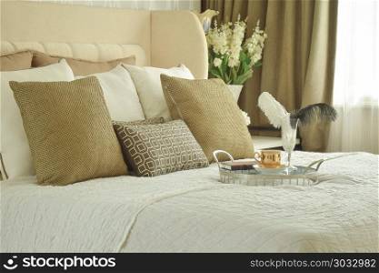Decorative Tray on bed in classic style bedroom