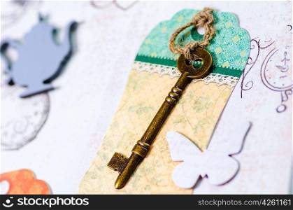 decorative vintage key close up
