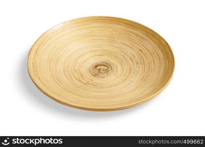 decorative wooden plate isolated , clipping path
