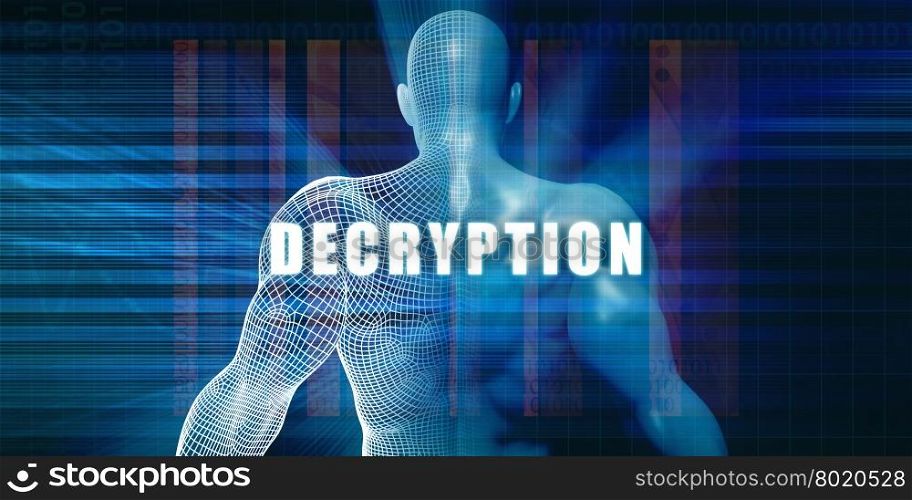 Decryption as a Futuristic Concept Abstract Background. Decryption