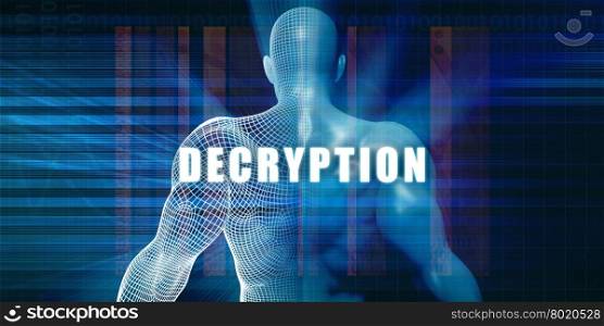 Decryption as a Futuristic Concept Abstract Background. Decryption