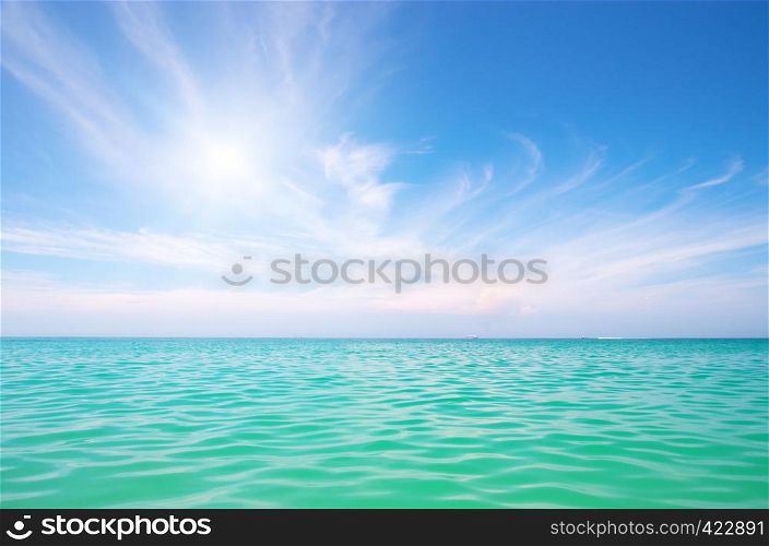 Deeb blue sea at day. Nature composition