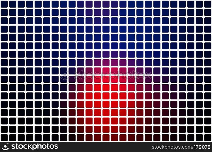 Deep blue and red vector abstract mosaic background with rounded corners square tiles over white