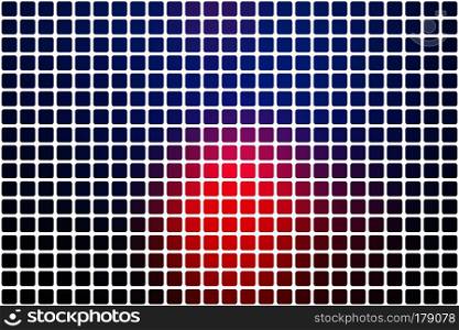 Deep blue and red vector abstract mosaic background with rounded corners square tiles over white