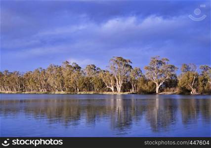 deep blue scenic of the river murray
