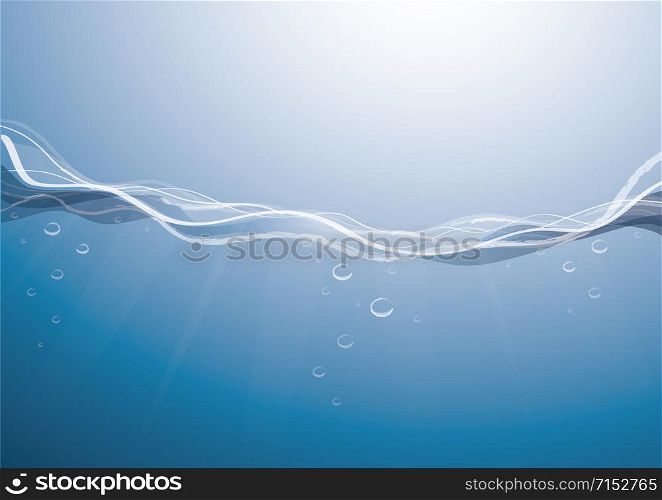 deep blue sea background vector illustration