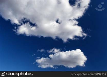 Deep blue sky and white clouds