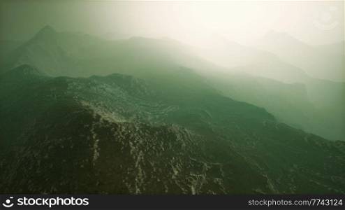 deep fog in mountain of Afghanistan at night