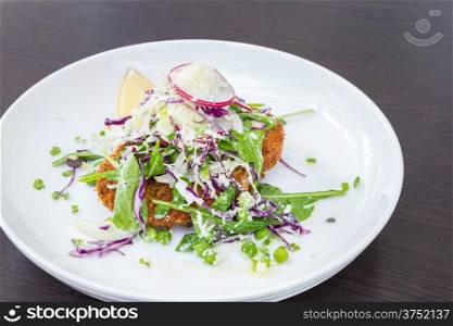 Deep Fried Chicken Breast with Salad