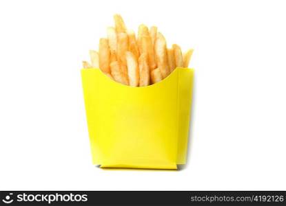 deep-fried potatoes isolated on a white